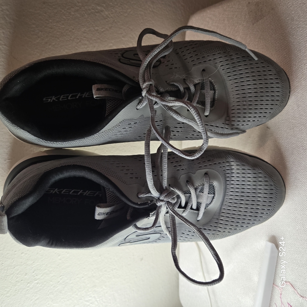 Skechers Gray Athletic Shoes with Breathable Mesh and Cushioned Sole